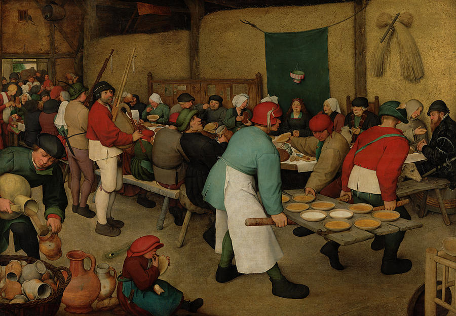 Pieter Bruegel’s painting “The Peasant Wedding,” from 1567, on which Michael Dam’s mural is based. Photograph from Wikipedia