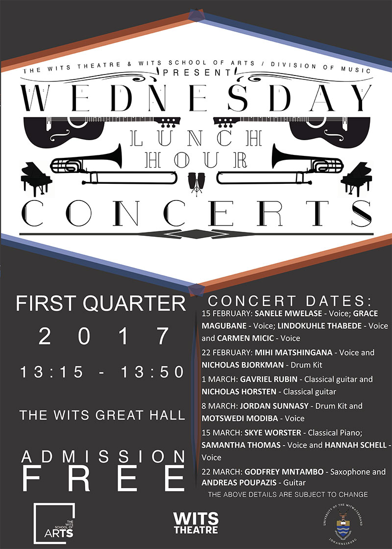 Wits Wednesday Lunch Hour Concerts 2017