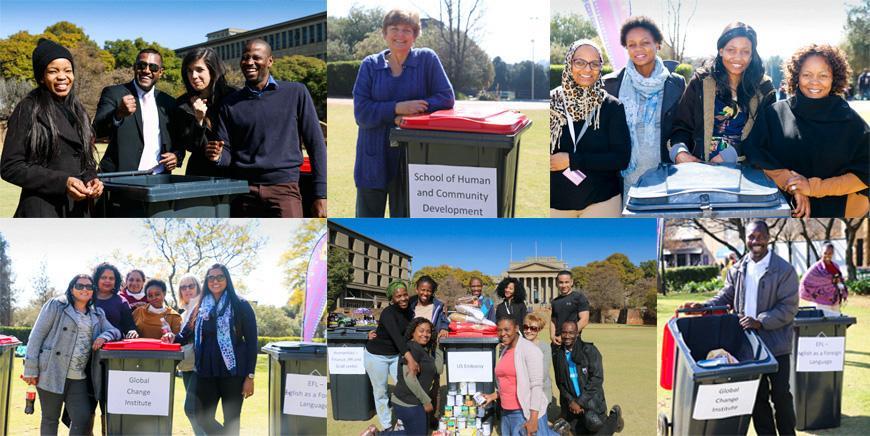 Wits staff members donating toiletries for Mandela Day