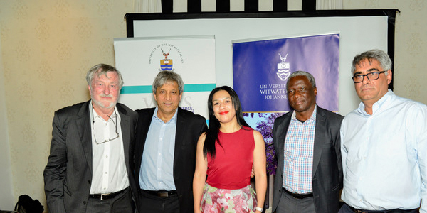 Professor Eddie Webster, Professor Adam Habib, Nicolette Naylor, Isaac Shongwe and Professor Imraan Valodia at the launch of the Southern Centre for Inequality Studies