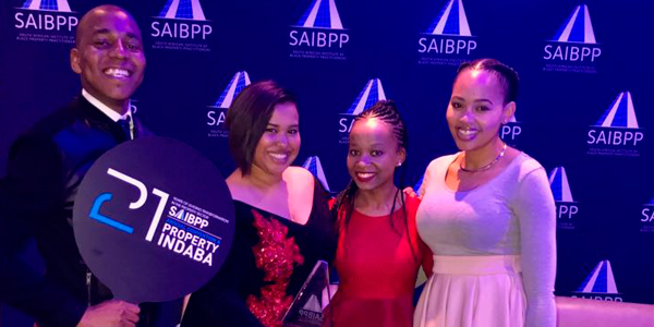 Wits SAIBPP student chapter at SAIBPP receiving an award, Samukelo Nkosi, Waseema Lombard, Kananelo Kota and Matlali Matsoso 