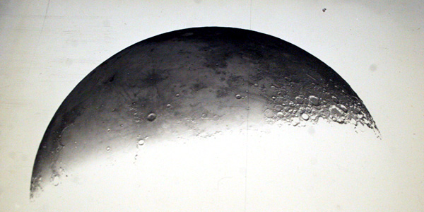 An astronomical glass plate of the Moon.