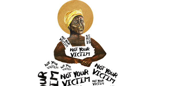 Not your victim | Illustration by Boniswa Khumalo | Curiosity 13: #Gender © https://www.wits.ac.za/curiosity/
