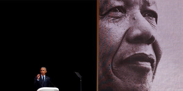 Former US president Barack Obama delivered the 2018 Nelson Mandela Lecture in Johannesburg. ©Siphiwe Sibeko
