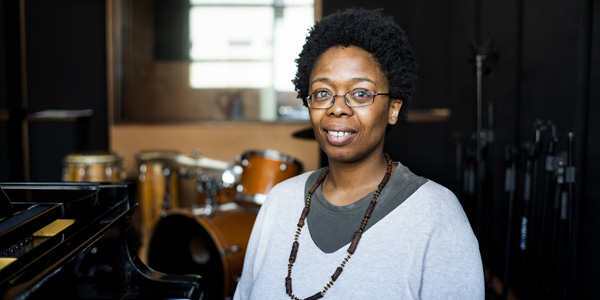 Dr Lindelwa Dalamba, musicologist and jazz historian in the Wits School of Arts. ©Lauren Mulligan