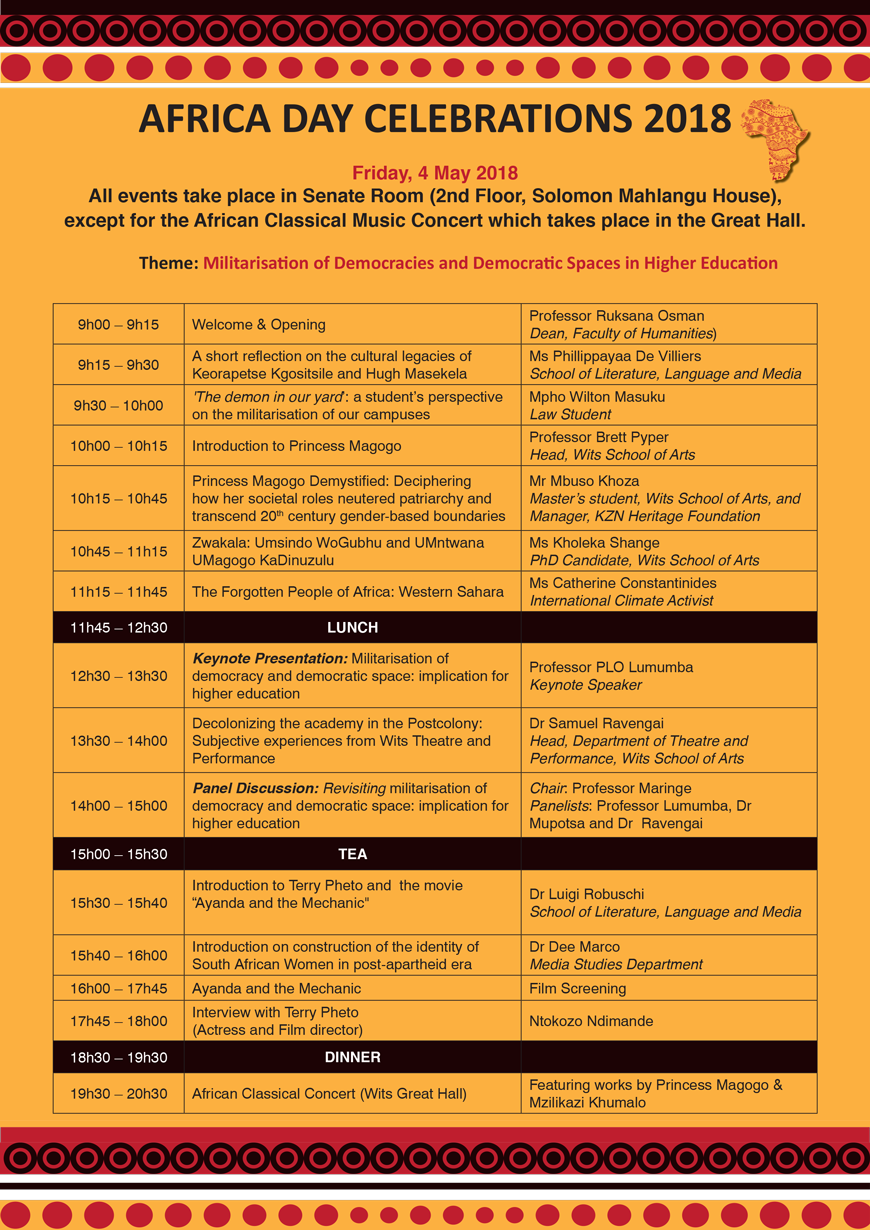 Africa Day programme of events