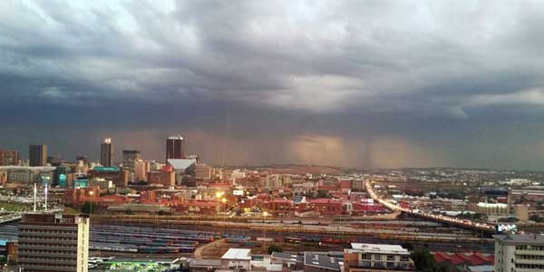 Stormy weather over Johannesburg in South Africa. © Wits University