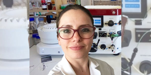 Senior Lecturer, Dr Sylvia Fanucchi, in the Protein Structure Function Research Unit at the University of the Witwatersrand in South Africa. Photo credit: Sylvia Fanucchi. ©Diamond Light Source