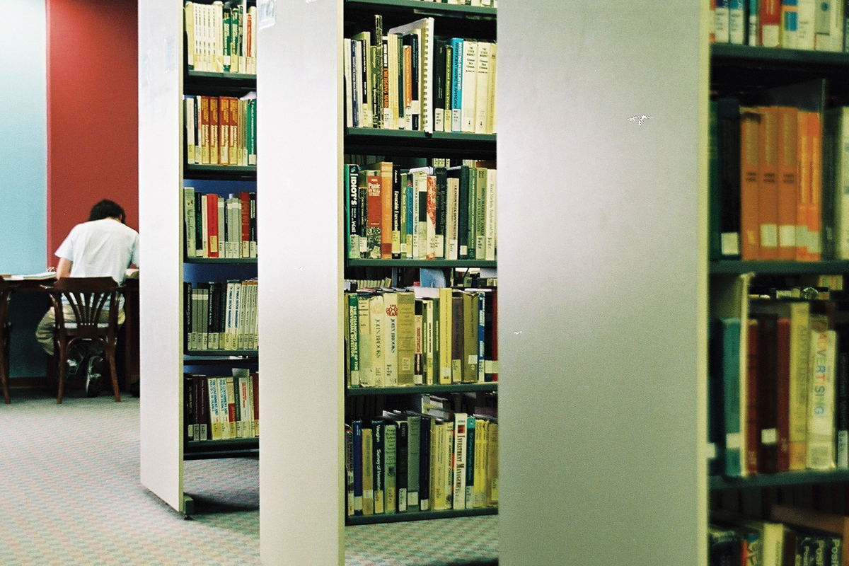 Wits student in library