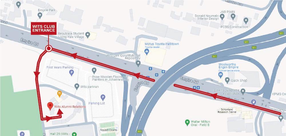 Wits Club entrance map