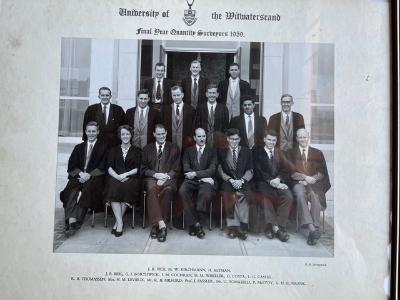 Quantity Surveying Class at Wits in 1959. Moyra Robinson was one of the pioneering woman Quantity Surveyors in the country.
