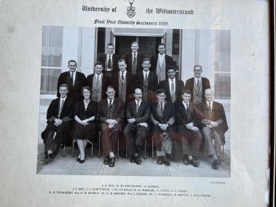 Quantity Surveying Class at Wits in 1959. Moyra Robinson was one of the pioneering woman Quantity Surveyors in the country.