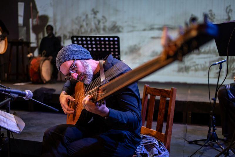 Dillon Davie in rehearsal for the opera L'Orfeo at the Centre for the Less Good Idea. Photo: Zivanai Matangi