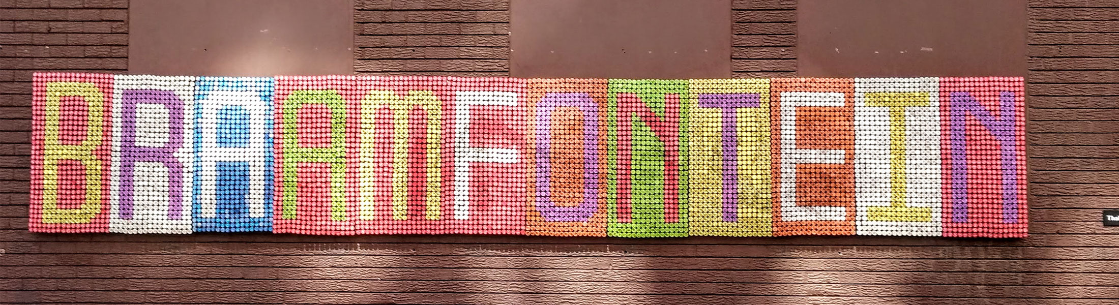 Braamfontein sign made from plastic bottle caps Braamfontein sign made from plastic bottle caps