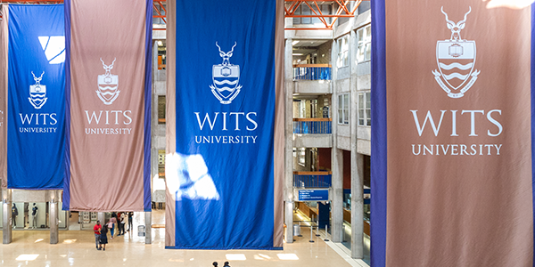 Wits hanging banners in the Concourse credit Shivan Parusnath
