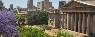 Great Hall and part of Braamfontein Campus East, with Braam buildings in background