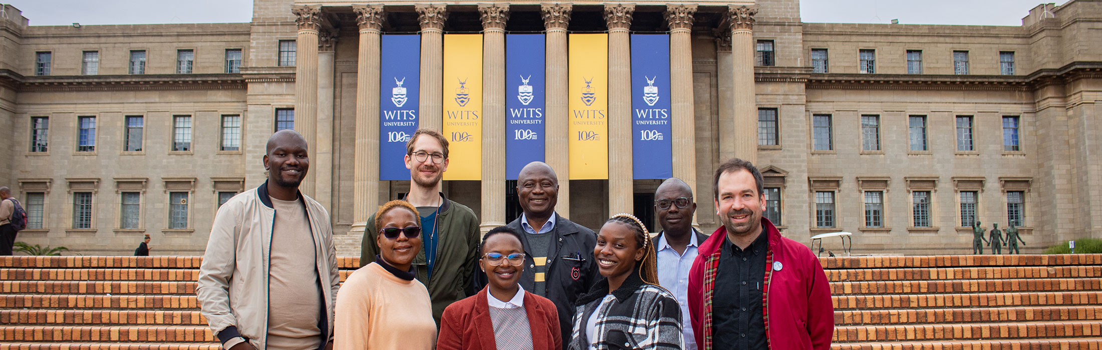 Summer school participants in front of the Wits Great Hall