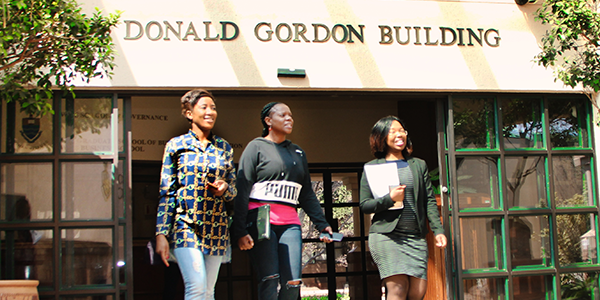 Students outside the Donald Gordon Building