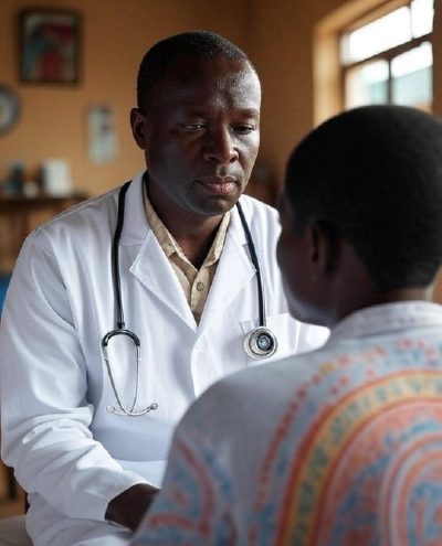 Doctor with patient