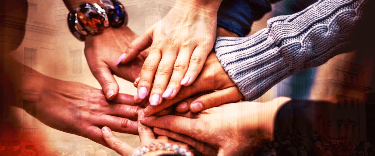 hands on top of eachother