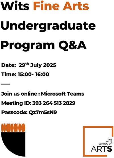 wits fine arts undergraduate q&a session banner