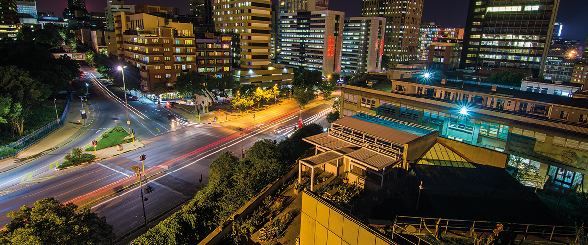 APES buildings at night, overlooking Braamfontein, copyright Jason Donaldson