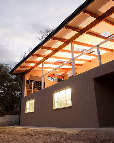 View of balcony with lab space underneath