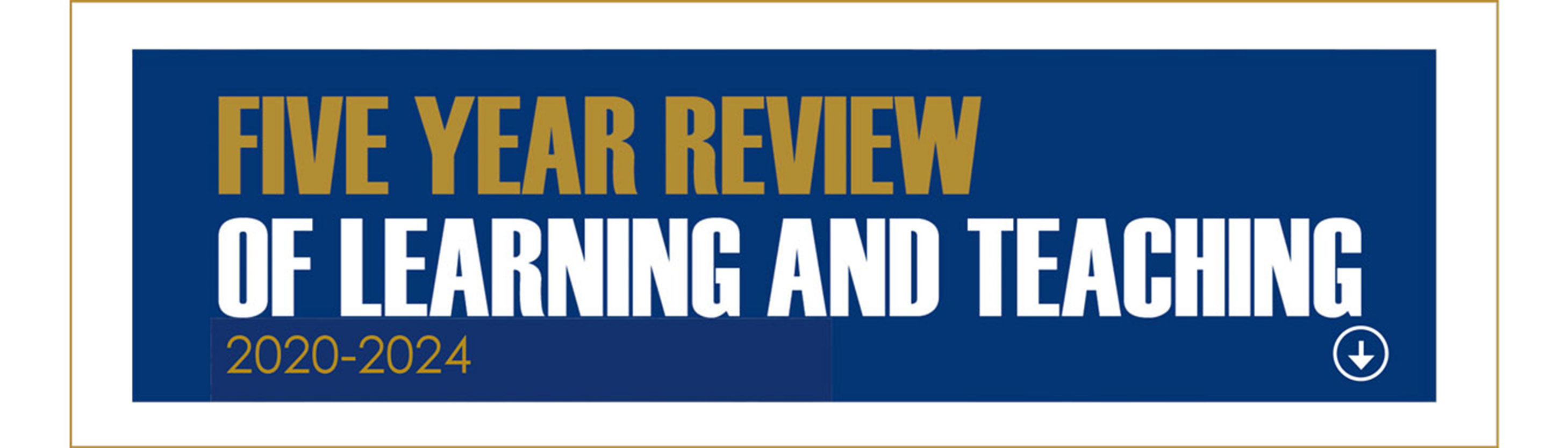 Five year review banner with link to document
