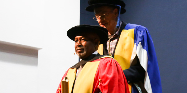 Dr Jabulane Mabuza being conferred with an honorary Doctorate of Commerce Dr Jabulane Mabuza being conferred with an honorary Doctorate of Commerce