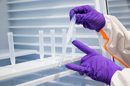 A student works in the new Geosciences Isotope Laboratory