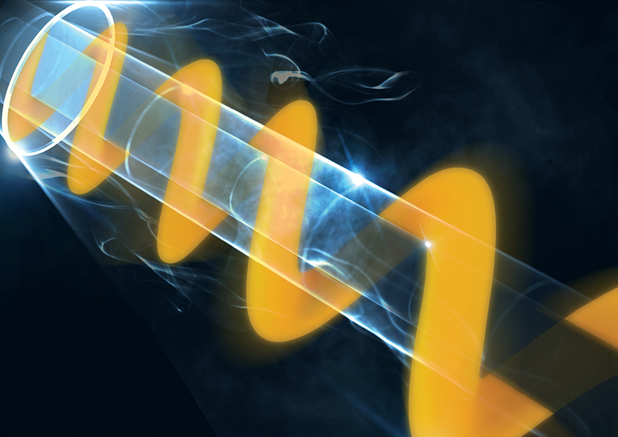Artist's impression of spiral light created at source