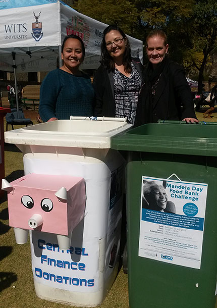Wits Central Finance staff at Mandela Day Food Bank Challenge