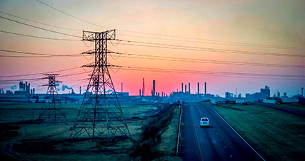 Air polution near Sasolburg.