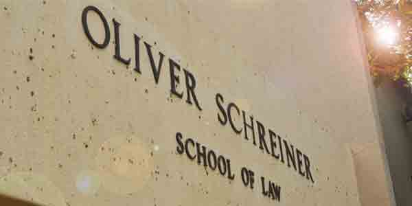 Oliver Schreiner School of Law entrance sign