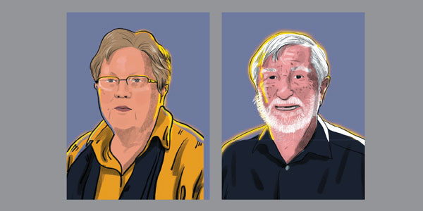 Professor Jacklyn Cock and Edward Webster | Curiosity 14: #Wits100 © https://www.wits.ac.za/curiosity/