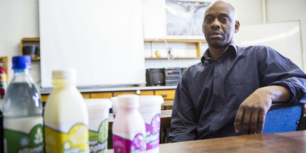 Professor Luke Chimuka with some of the Moringa products. © Lauren Mulligan | www.wits.ac.za/curiosity/