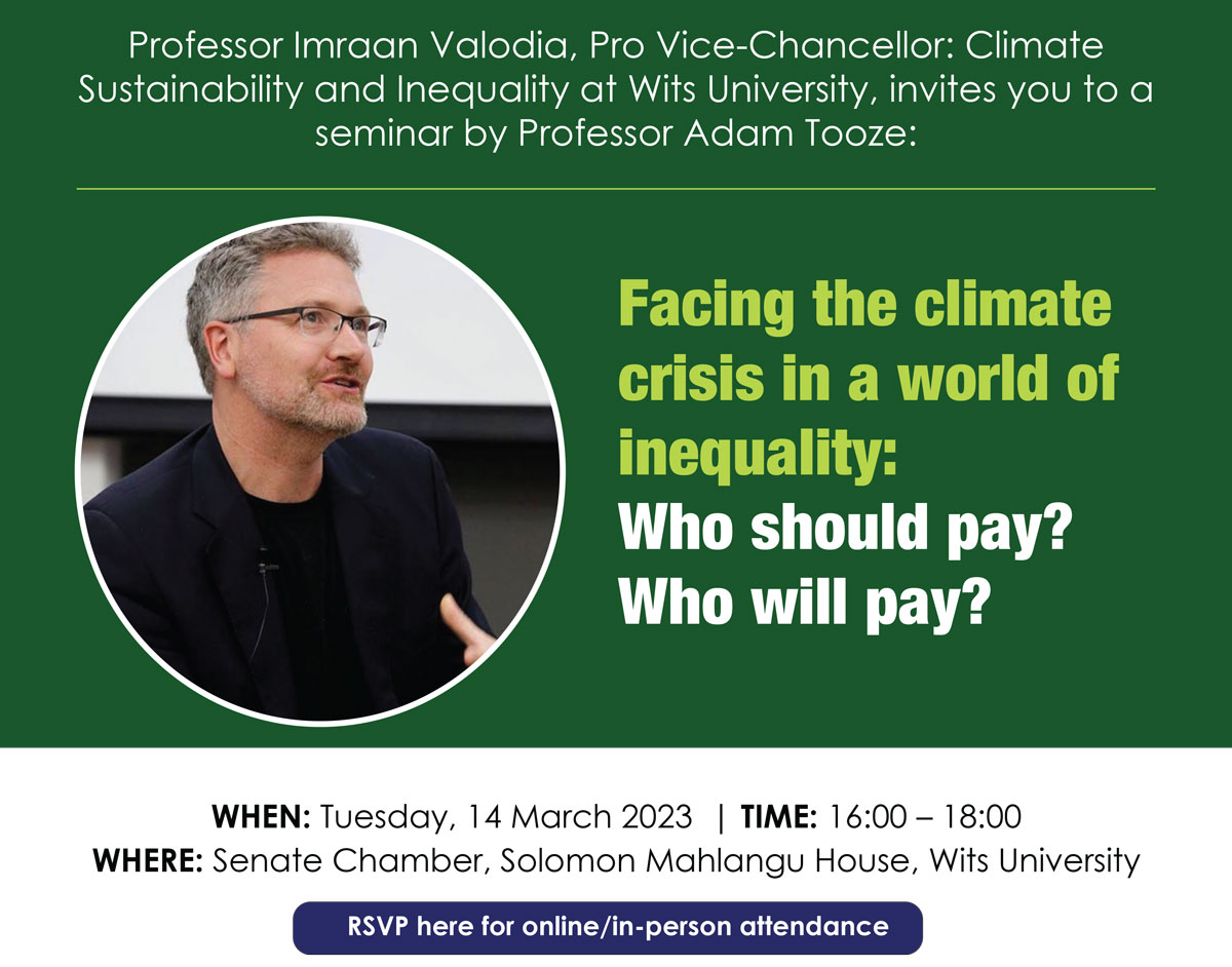 Invitation to climate and inequality seminar Invitation to climate and inequality seminar