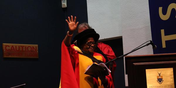 Wits University bestowed an honorary doctorate on Marjorie Manyange in December 2017 Wits University bestowed an honorary doctorate on Marjorie Manyange in December 2017
