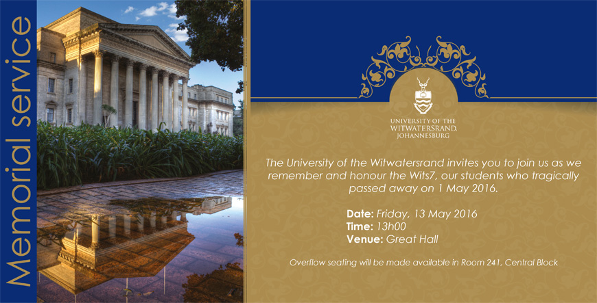 Memorial service for Wits7 Memorial service for Wits7