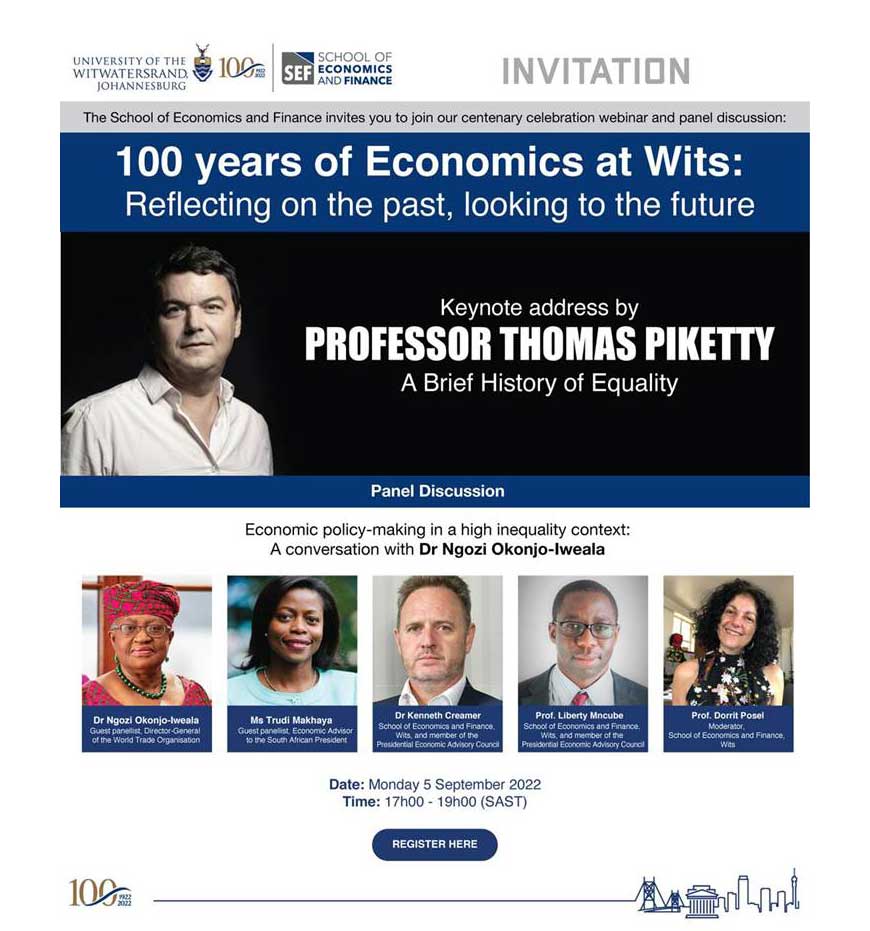 100 years of Economics at Wits - A Centenary Lecture