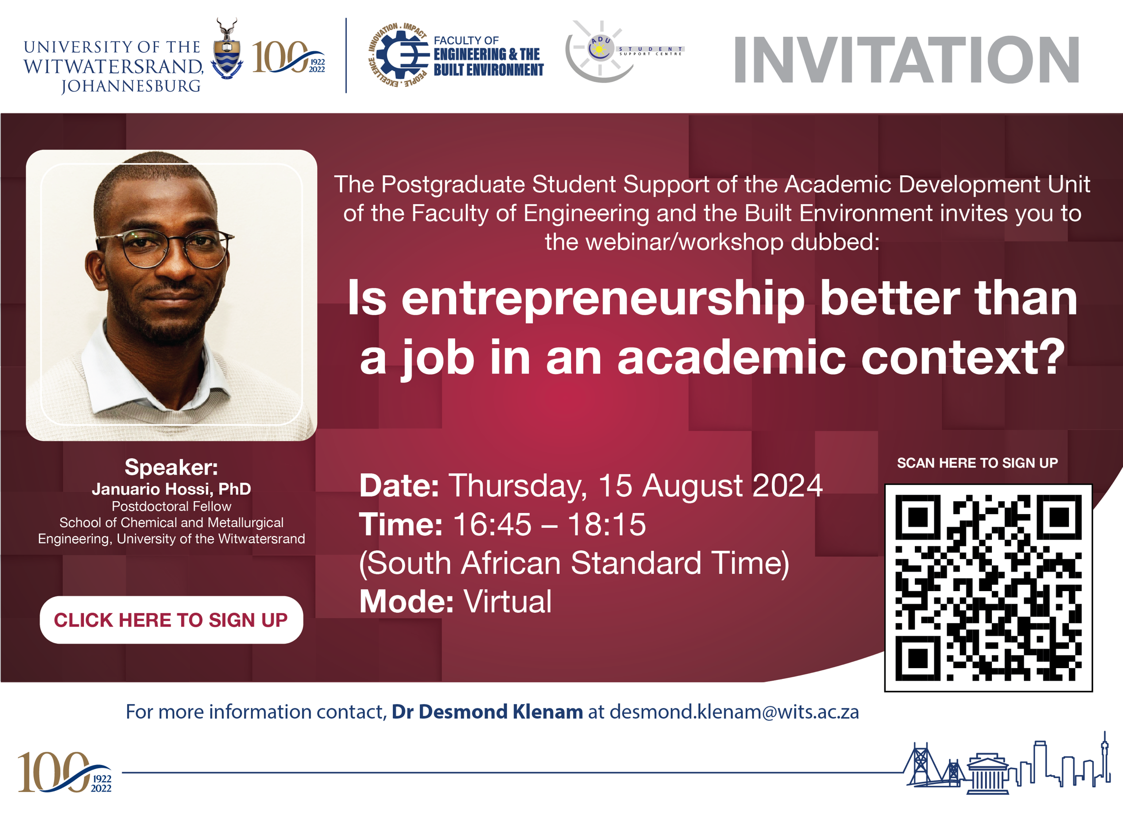 Academic Development Unit Postgraduate Workshop/Webinar