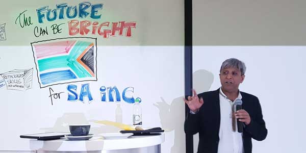Professor Adam Habib, Wits University Vice-Chancellor, addressing the #4IRSA ICT Workshop.