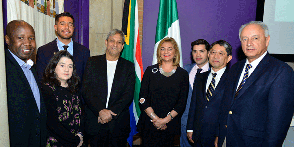 Dan Ojwang, Professor Rukasana Osman, Arturo Mendoza Ramos, Professor Adam Habib, Ana Luisa Fajer Flores, David Ruiz, Ken Oyama and Francisco Trigo