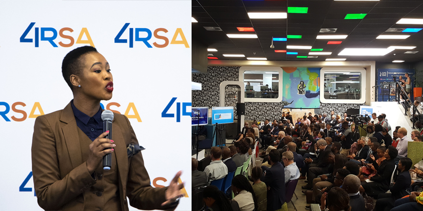 Communications Minister Stella Ndabeni-Abrahams addressing @4IRSA Digital Economic Summit media launch.