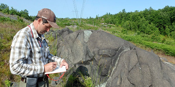 Prof Rais Latypov at the Sudbury Igneous Complex (SIC) in Canada