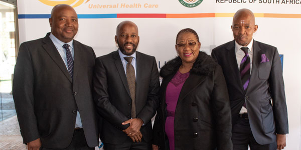 From left: Dr David Motau, MEC Health Free State Montseng Margaret Ts’lu, Prof. Pagollang Matloba, Sefako Makgatho