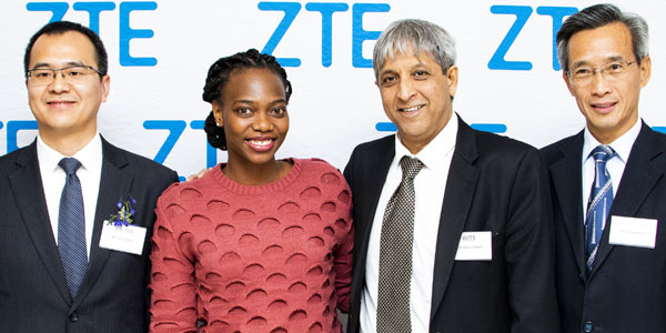 From left: Jerry Zhou, Nontsikelelo Harmse, Professor Adam Habib, Ambassador Lin Songtian