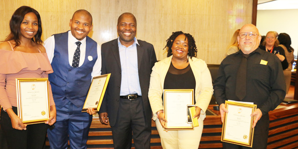 Cindy Nkomo, Excellent Radebe, Fana Sibanyoni,  Busi Nyemebe and Mark Vosloo