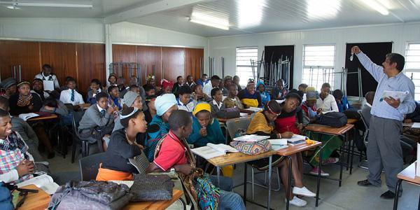 Class in Sinenjongo High School,Joe Slovo Park,Cape Town South Africa