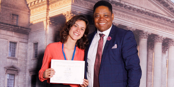 Dean of Students Jerome September at the 2019 Student Leadership Awards Dean of Students Jerome September at the 2019 Student Leadership Awards